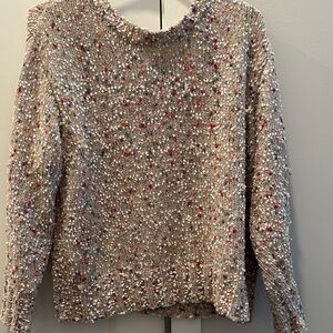Multicolor Speckled Knit Sweater